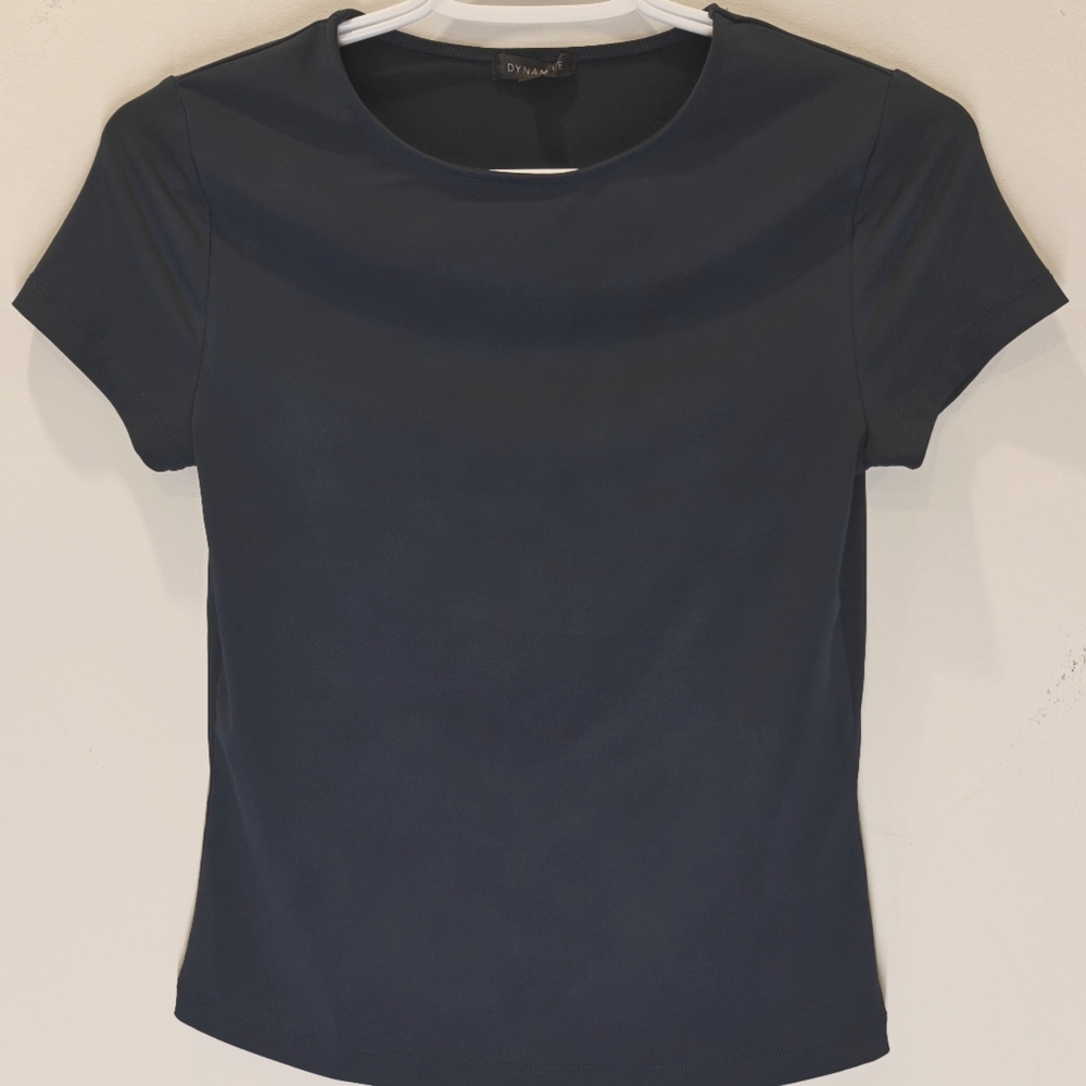 Dynamite Dark Blue Short Sleeve Cropped Top XS